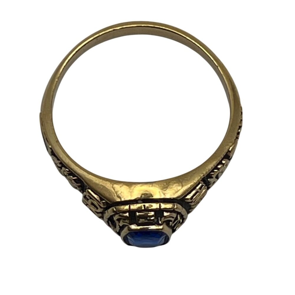 R Johns 1998 Class Ring Gold Plate Logan High Blue Stone Musketeer Rose Brenda 6 - Picture 3 of 15